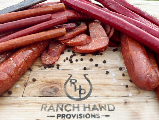Venison Jerky on a Cutting Board