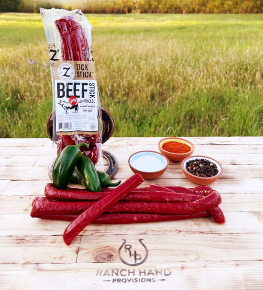 Naturally Smoked Spicy Beef Stick w/ Cheese  - Rope Style